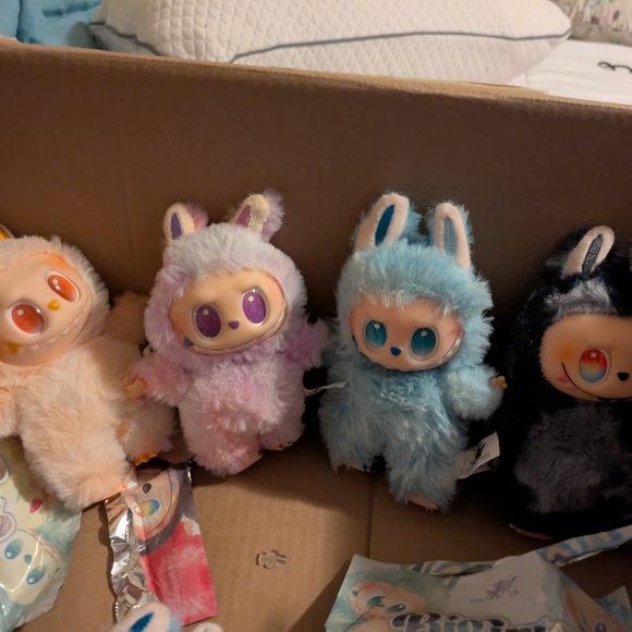 Cream and Purple Small Pet Plush Toys